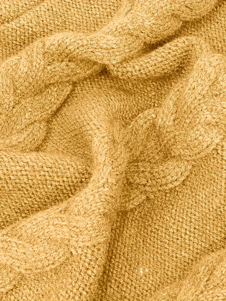 Pull-Robe À Col Roulé En Maille Torsadée Épaisse