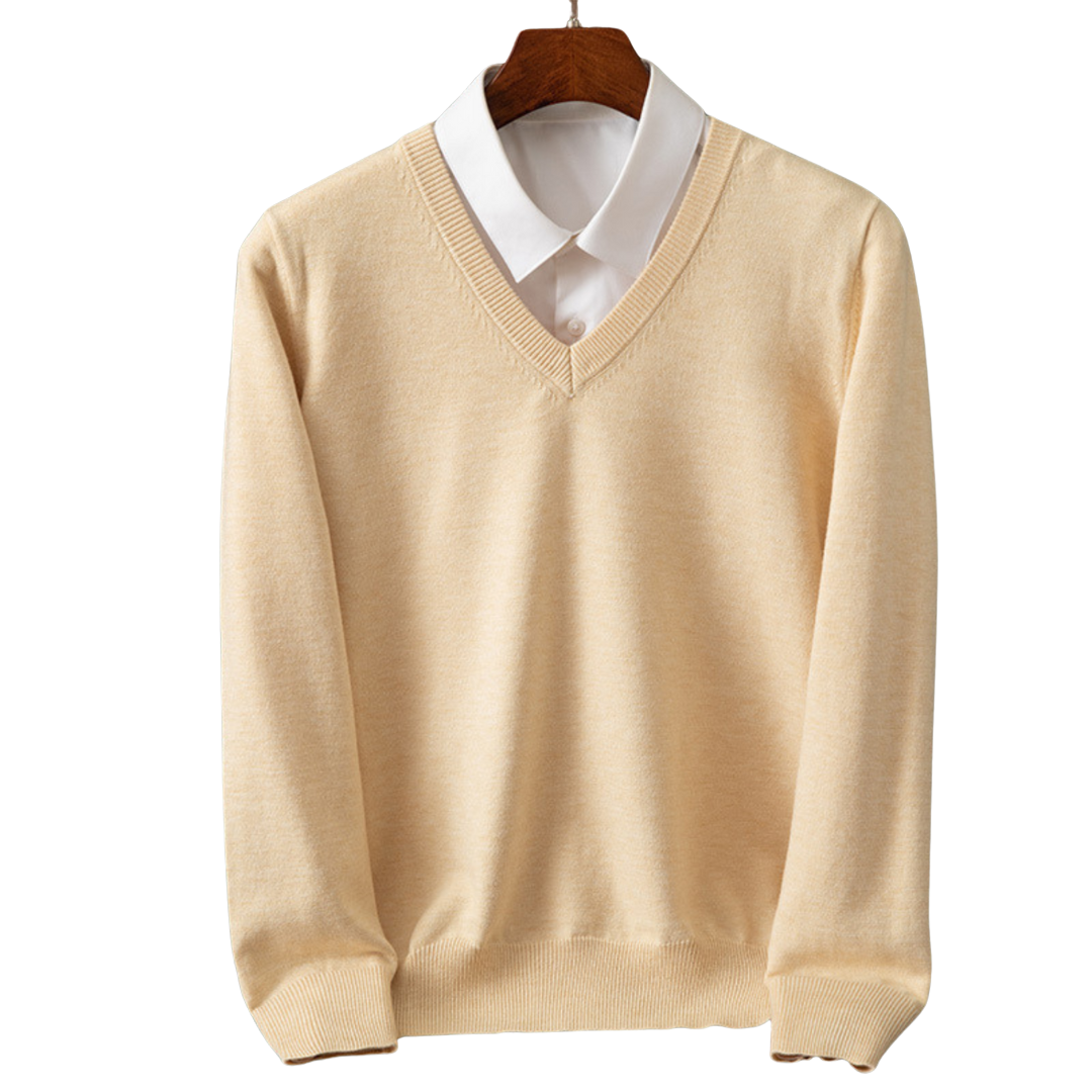 Pull V-Neck en Pur pour Hommes