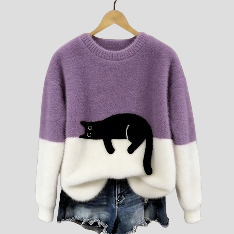 Luna | Sweat Casual à Motif Chat