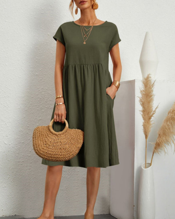 Élodie | Robe ample confortable et élégante à encolure ronde
