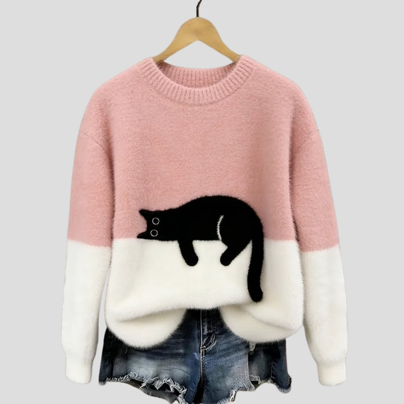 Luna | Sweat Casual à Motif Chat