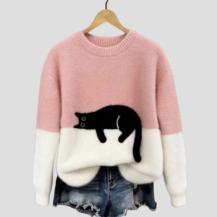Luna | Sweat Casual à Motif Chat