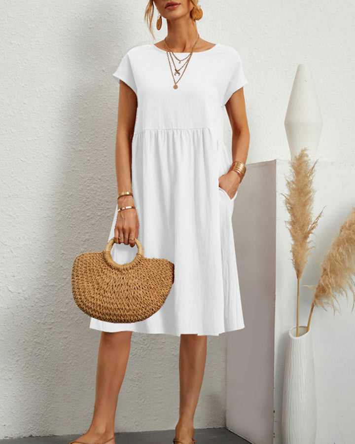 Élodie | Robe ample confortable et élégante à encolure ronde