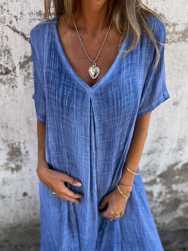 Robe Malaga Élégante En Coton Et En Lin