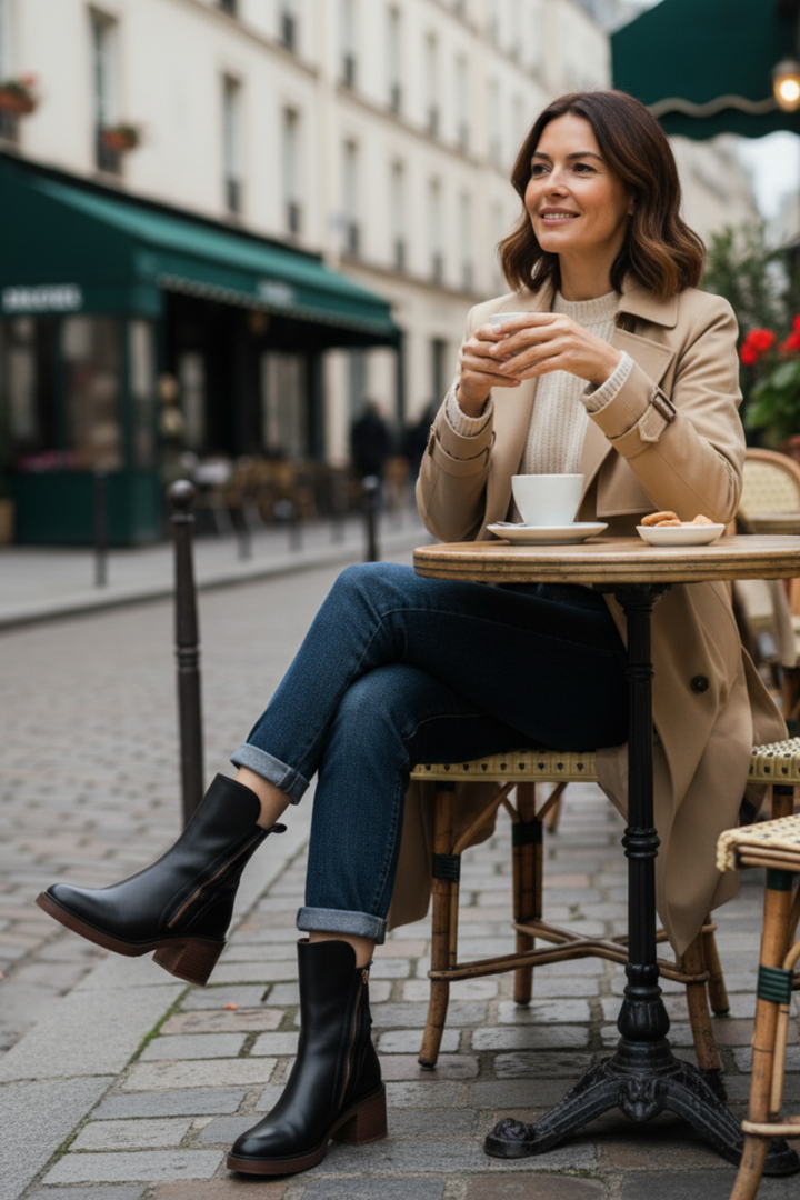 Léonie | Bottines en cuir à talon confortable