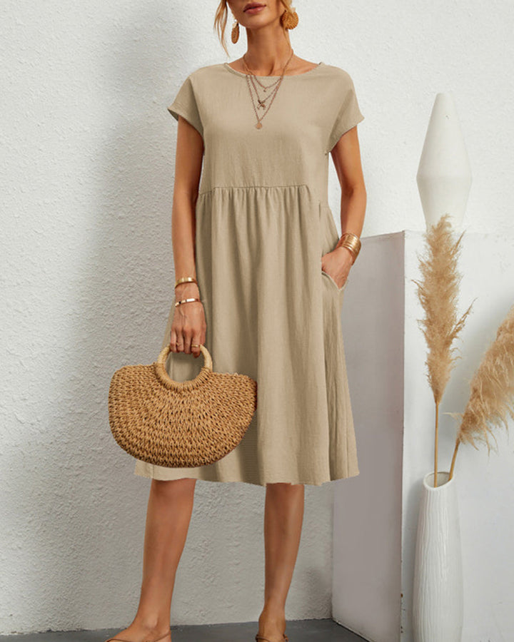 Élodie | Robe ample confortable et élégante à encolure ronde