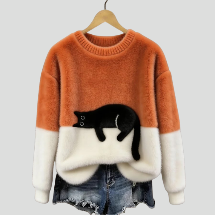 Luna | Sweat Casual à Motif Chat