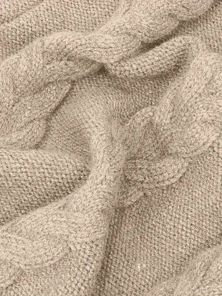 Pull-Robe À Col Roulé En Maille Torsadée Épaisse