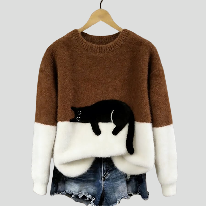 Luna | Sweat Casual à Motif Chat