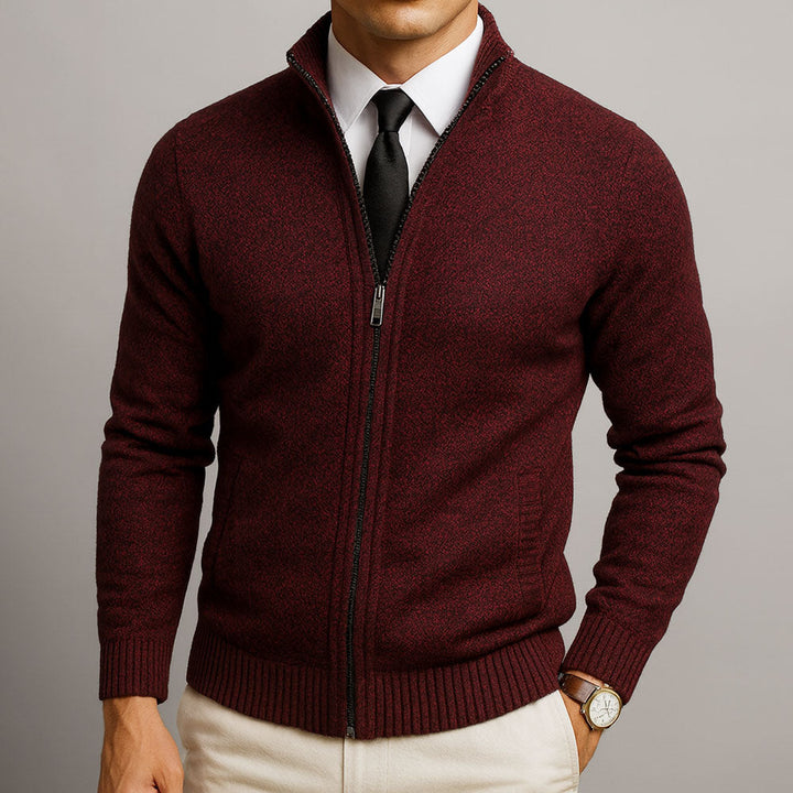 Cardigan Zippé En Laine Mérinos