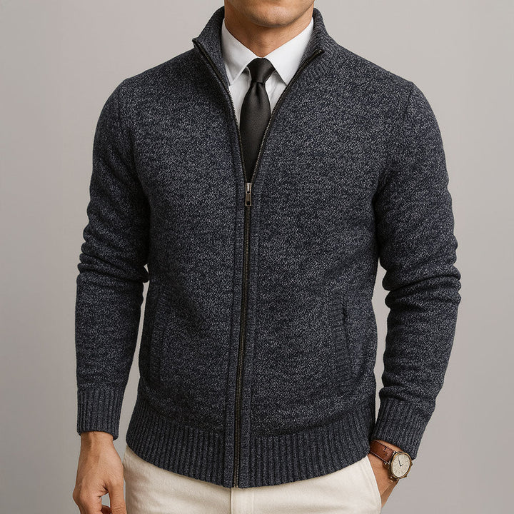 Cardigan Zippé En Laine Mérinos