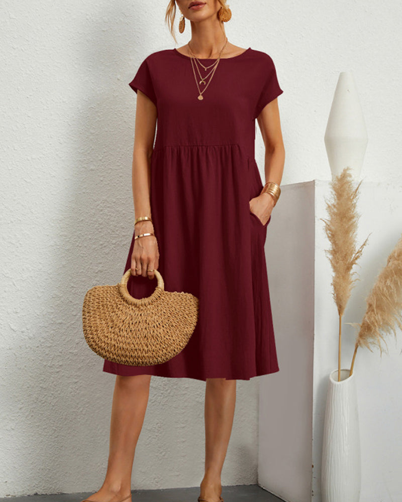 Élodie | Robe ample confortable et élégante à encolure ronde