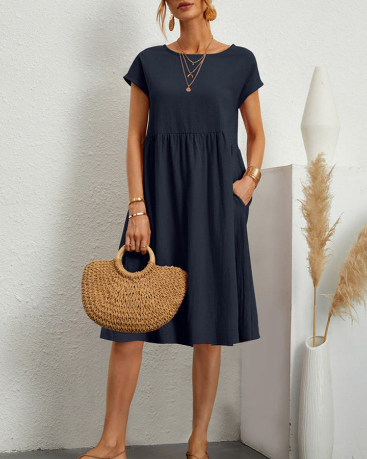Élodie | Robe ample confortable et élégante à encolure ronde