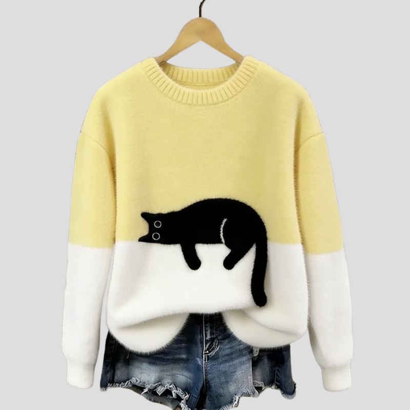 Luna | Sweat Casual à Motif Chat