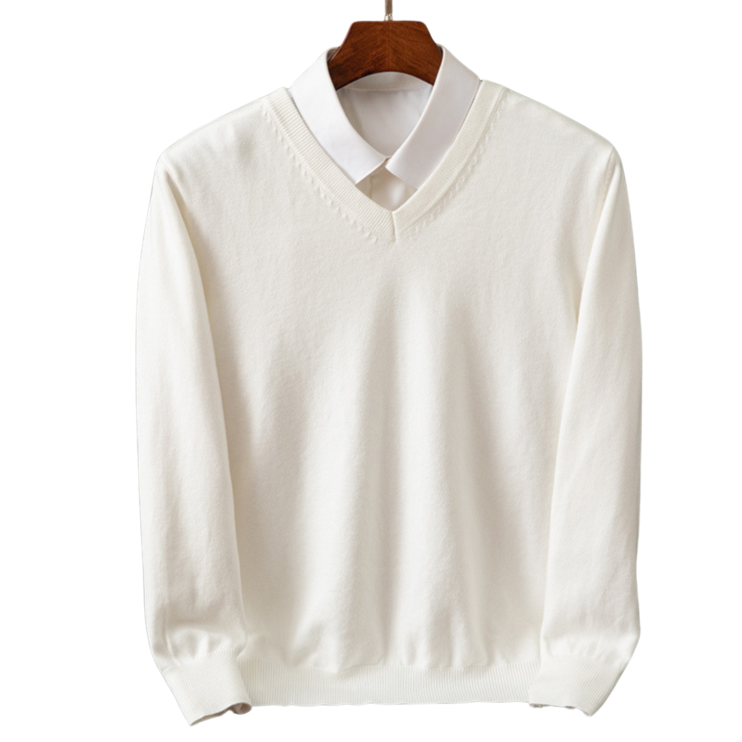 Pull V-Neck en Pur pour Hommes