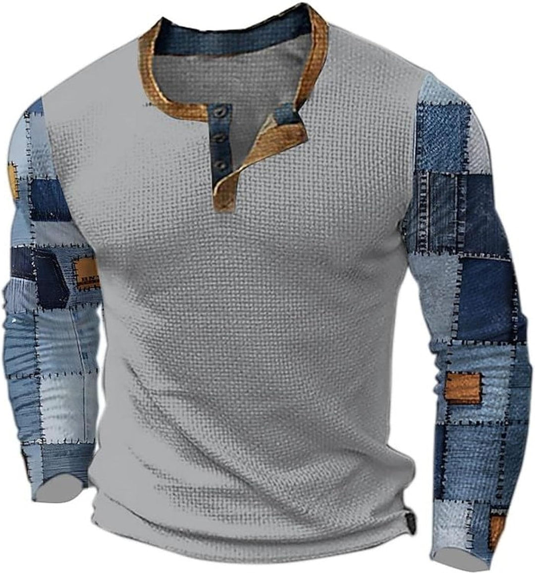 Quentin™ | T-shirt vintage à carreaux patchwork pour homme