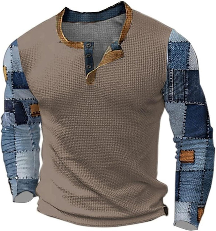 Quentin™ | T-shirt vintage à carreaux patchwork pour homme