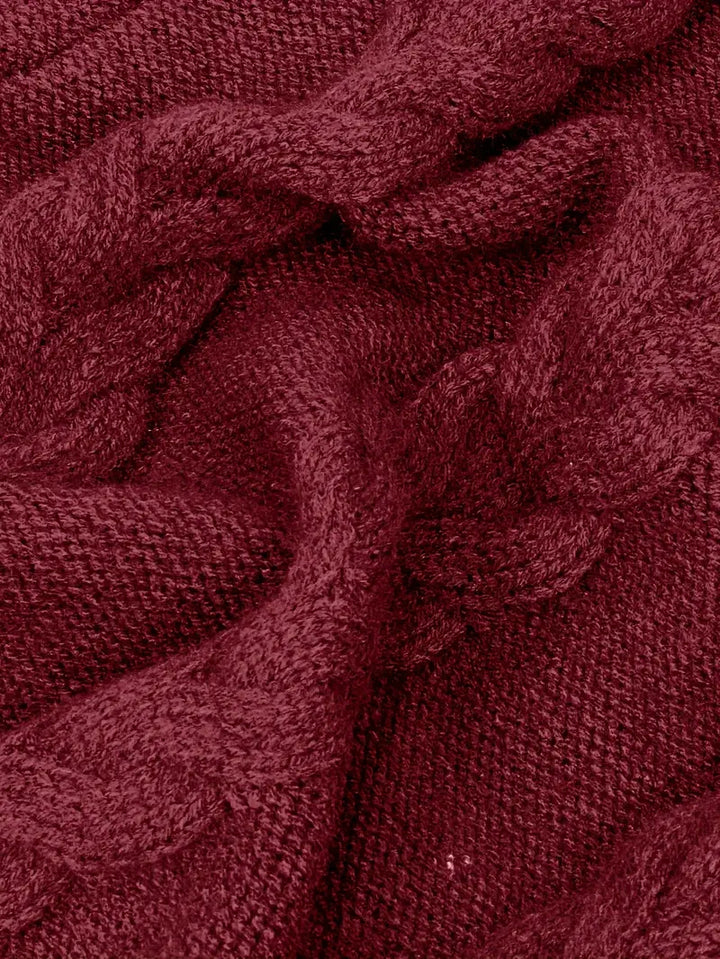 Pull-Robe À Col Roulé En Maille Torsadée Épaisse
