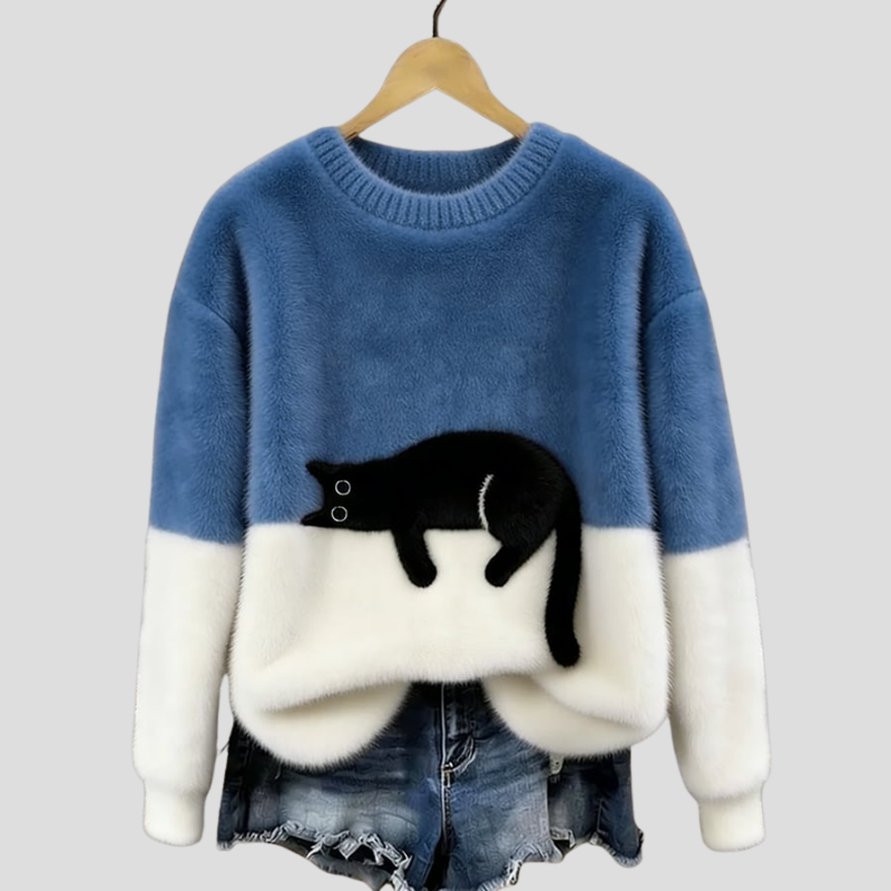 Luna | Sweat Casual à Motif Chat