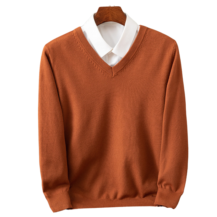 Pull V-Neck en Pur pour Hommes