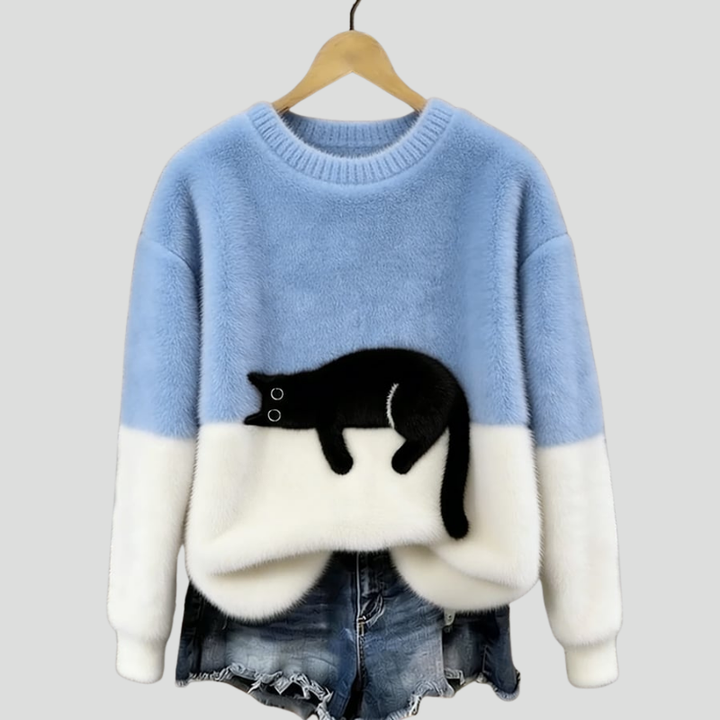Luna | Sweat Casual à Motif Chat