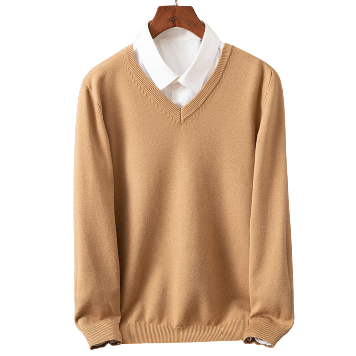 Pull V-Neck en Pur pour Hommes