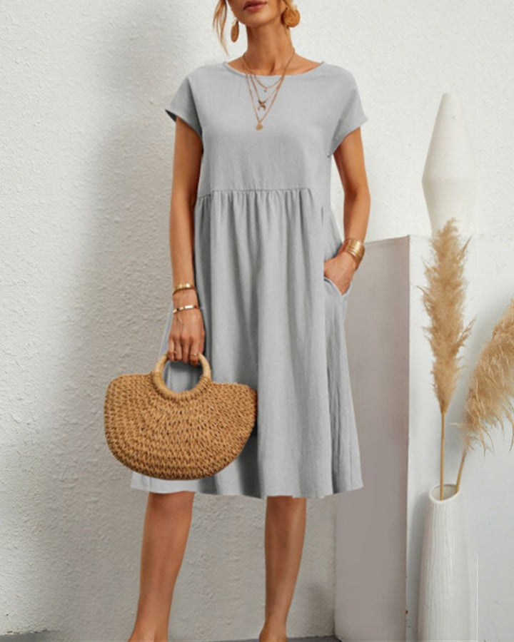 Élodie | Robe ample confortable et élégante à encolure ronde