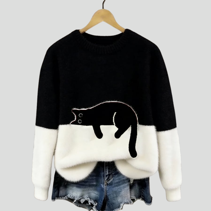 Luna | Sweat Casual à Motif Chat