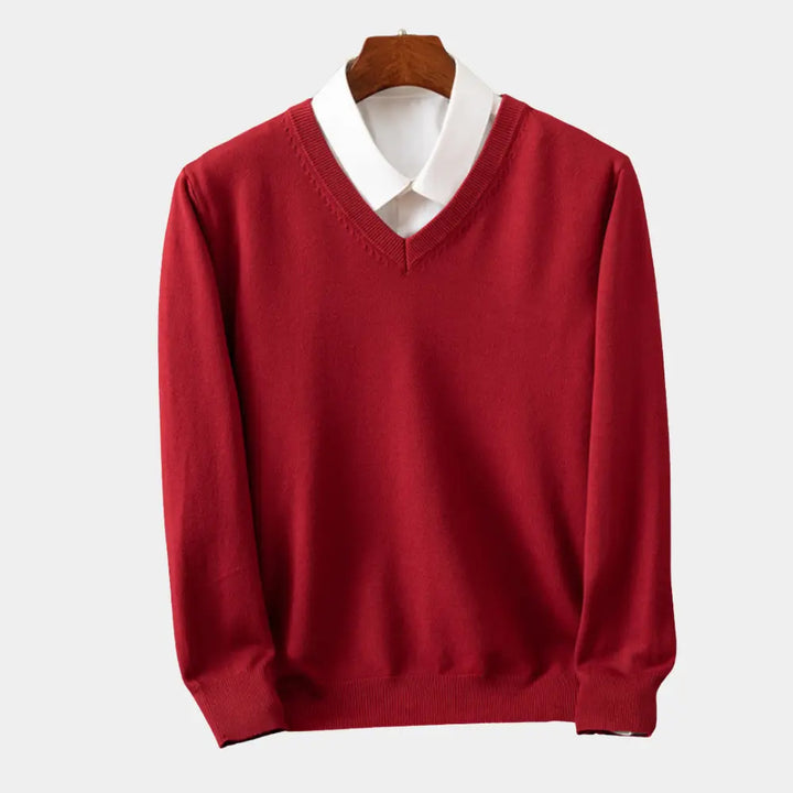 Pull V-Neck en Pur pour Hommes