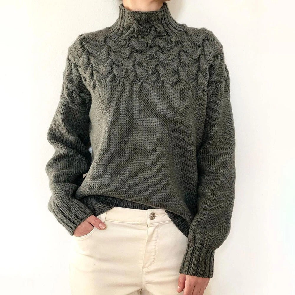 Léa – Pull en tricot élégant à col roulé