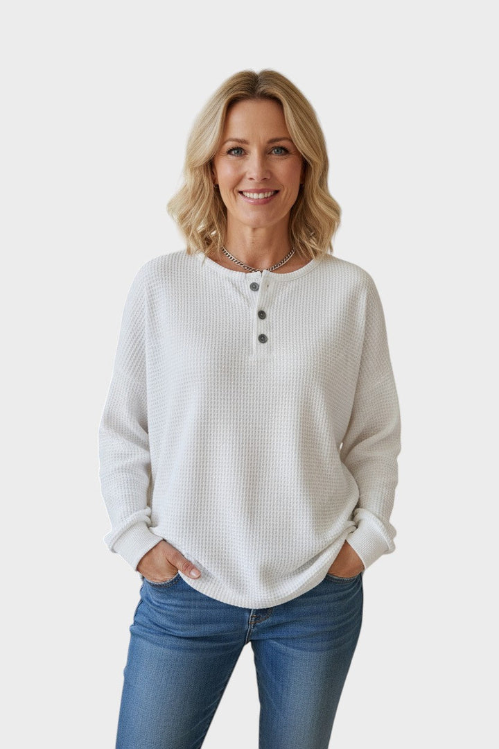 Flavie™ | Pull confortable en maille gaufrée