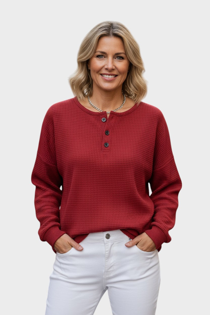 Flavie™ | Pull confortable en maille gaufrée