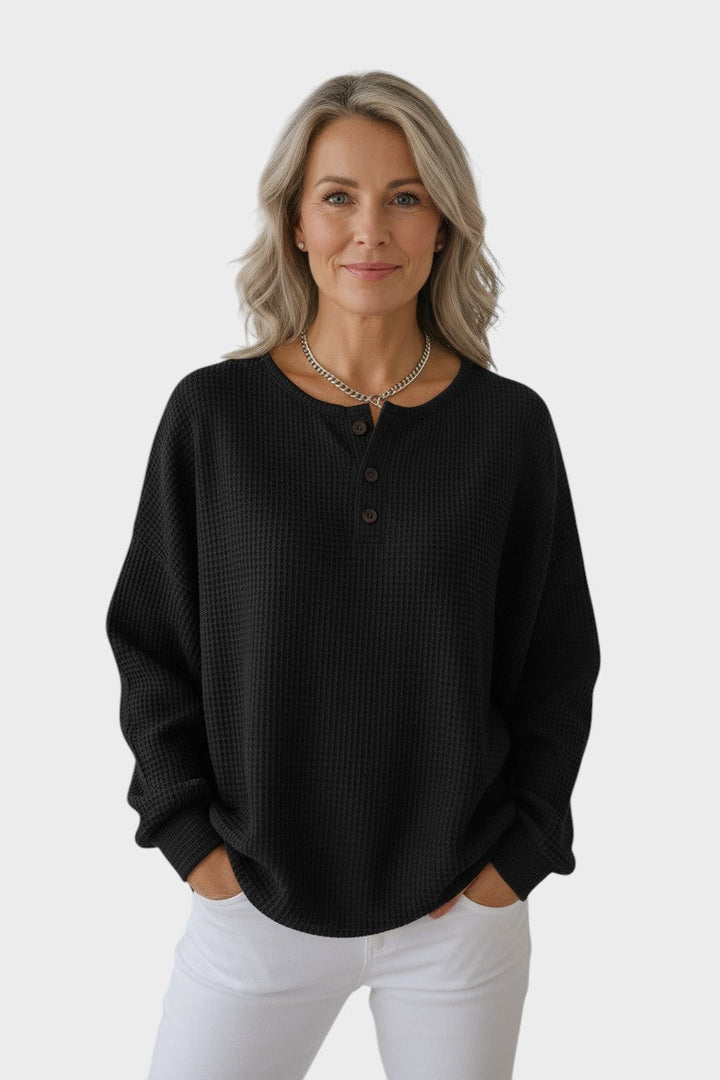 Flavie™ | Pull confortable en maille gaufrée