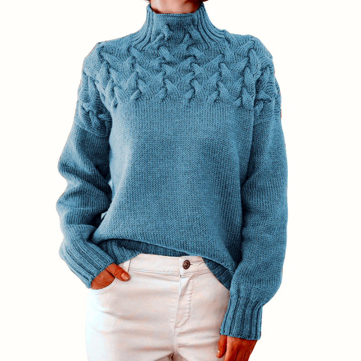 Léa – Pull en tricot élégant à col roulé