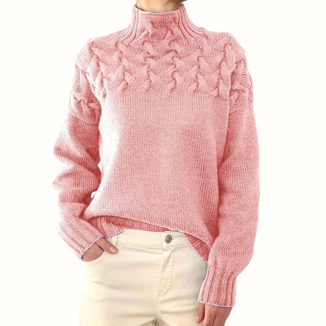 Léa – Pull en tricot élégant à col roulé