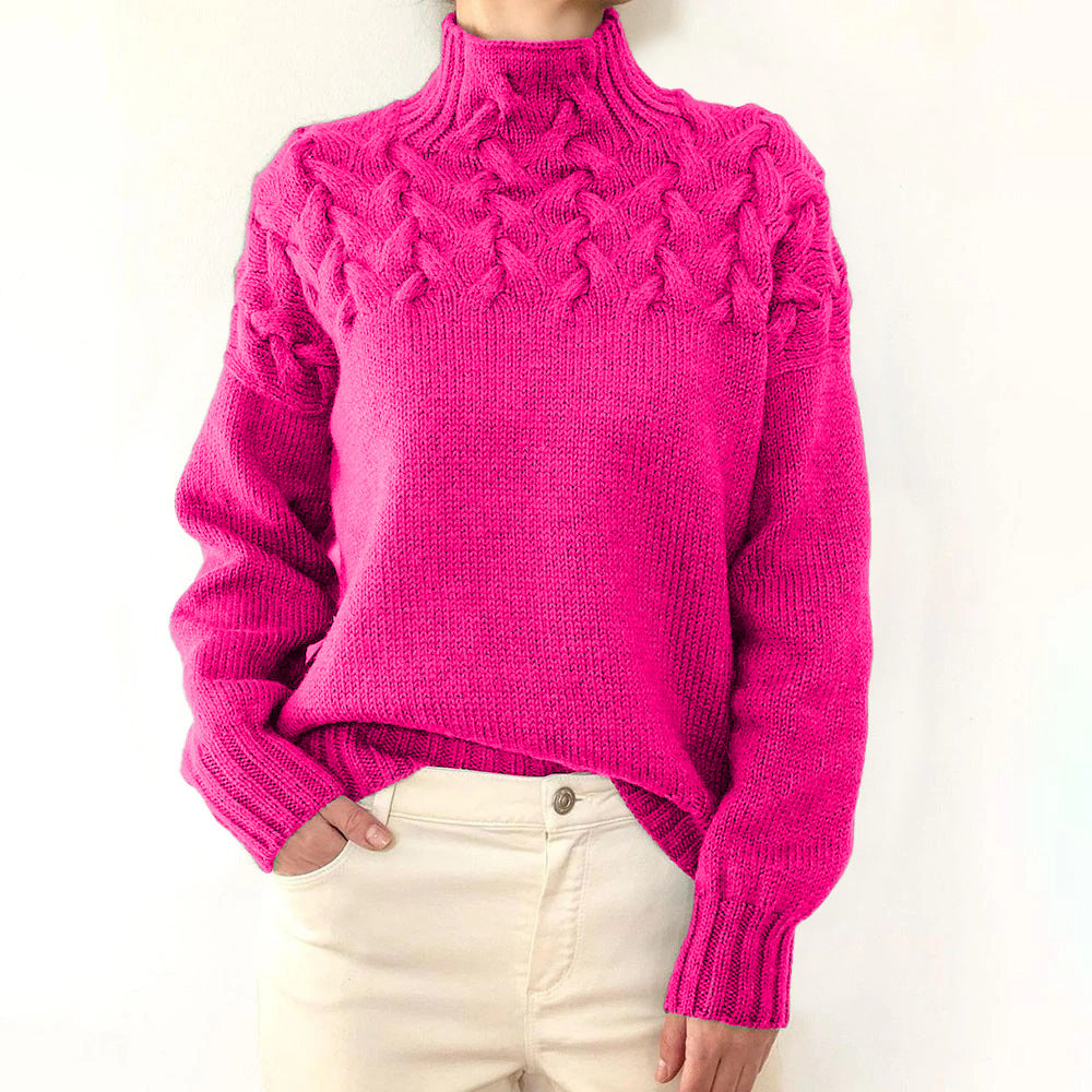 Léa – Pull en tricot élégant à col roulé
