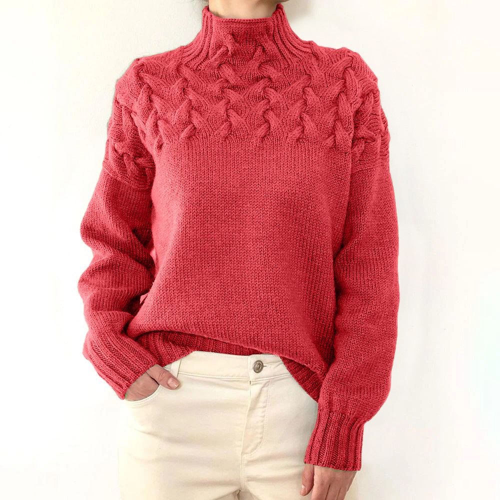 Léa – Pull en tricot élégant à col roulé
