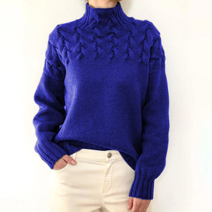 Léa – Pull en tricot élégant à col roulé