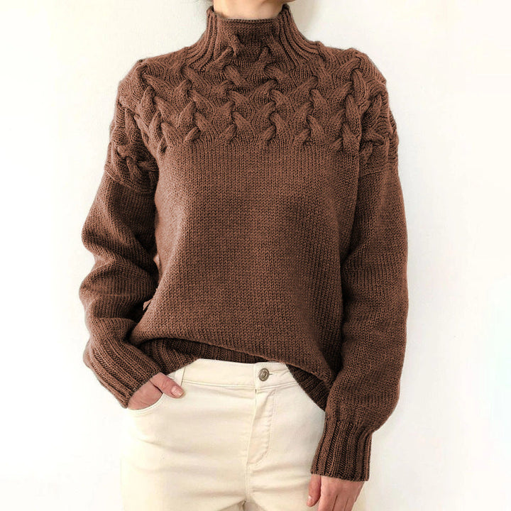 Léa – Pull en tricot élégant à col roulé