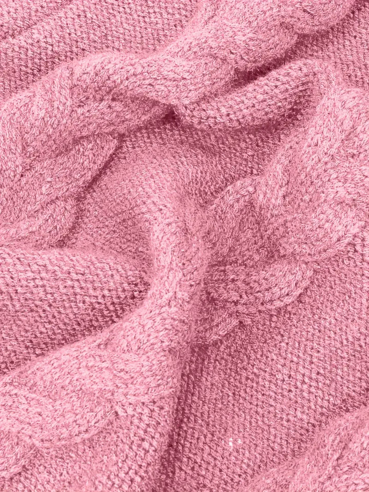 Pull-Robe À Col Roulé En Maille Torsadée Épaisse