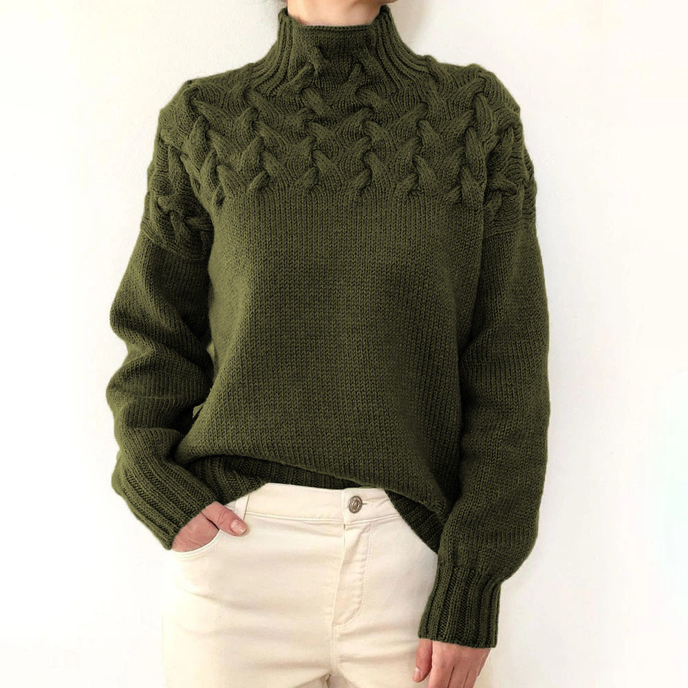 Léa – Pull en tricot élégant à col roulé