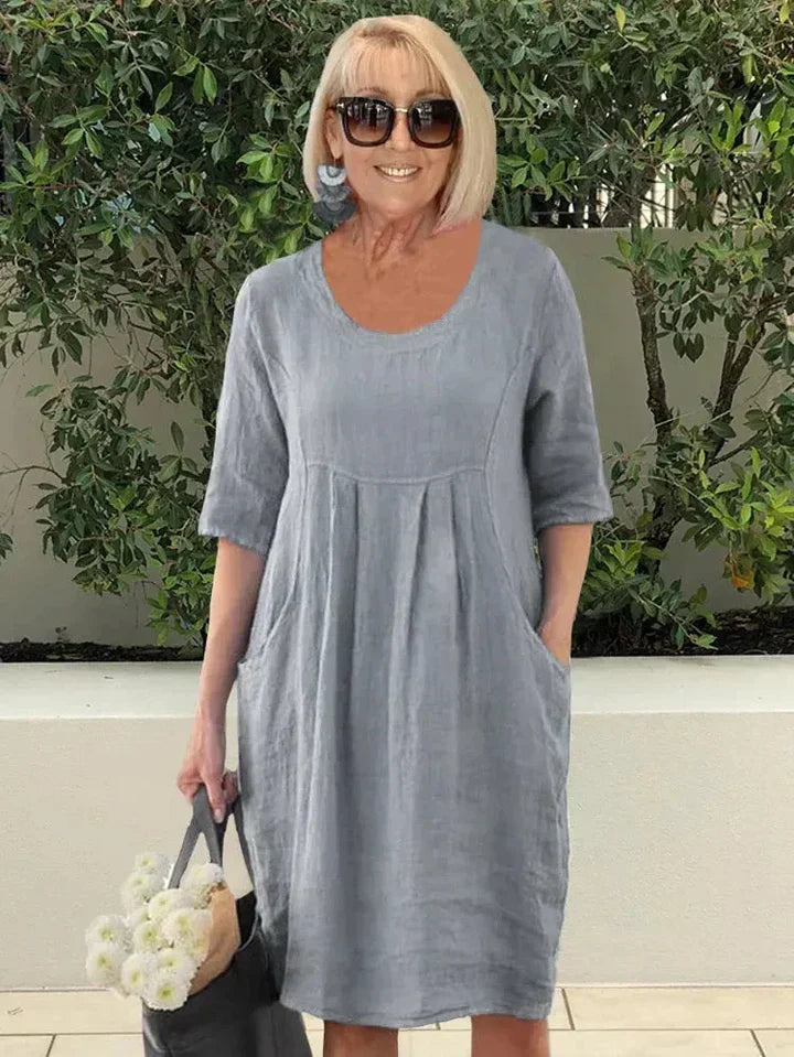 ROBE ARINA DÉCONTRACTÉE EN COTON AVEC POCHES