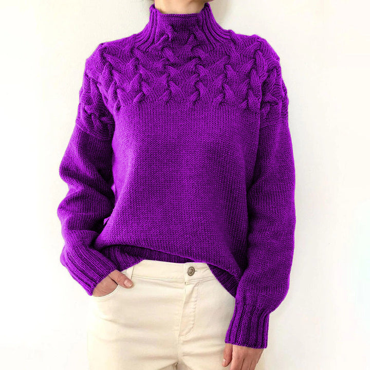 Léa – Pull en tricot élégant à col roulé
