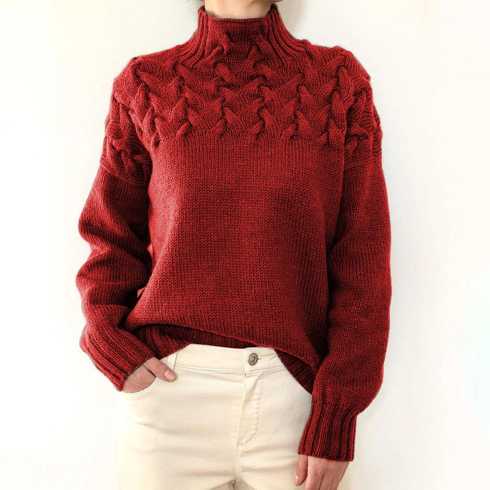 Léa – Pull en tricot élégant à col roulé