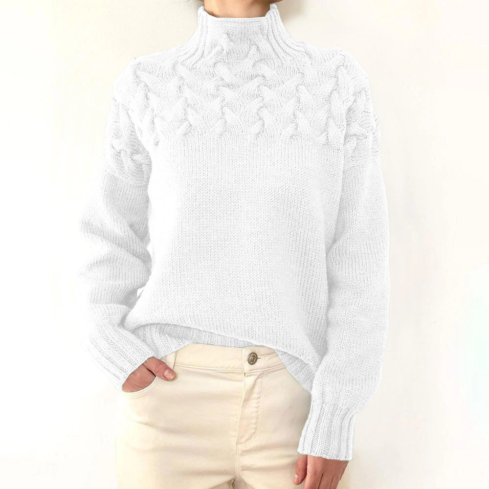 Léa – Pull en tricot élégant à col roulé