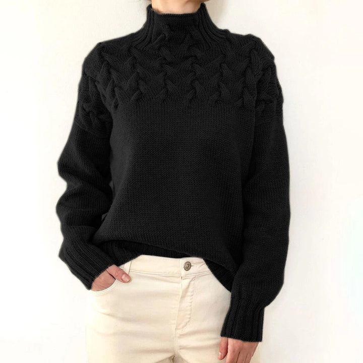 Léa – Pull en tricot élégant à col roulé